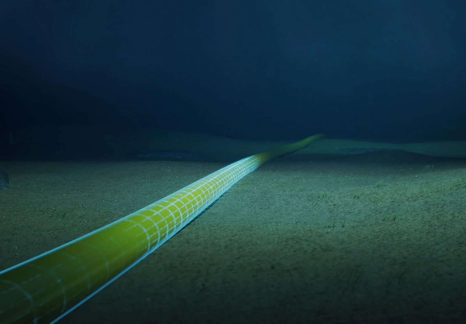 Subsea pipeline route captured during an underwater inspection