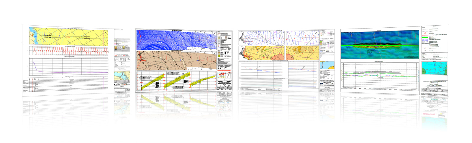 Examples of HydroChart alignment sheets and survey reports
